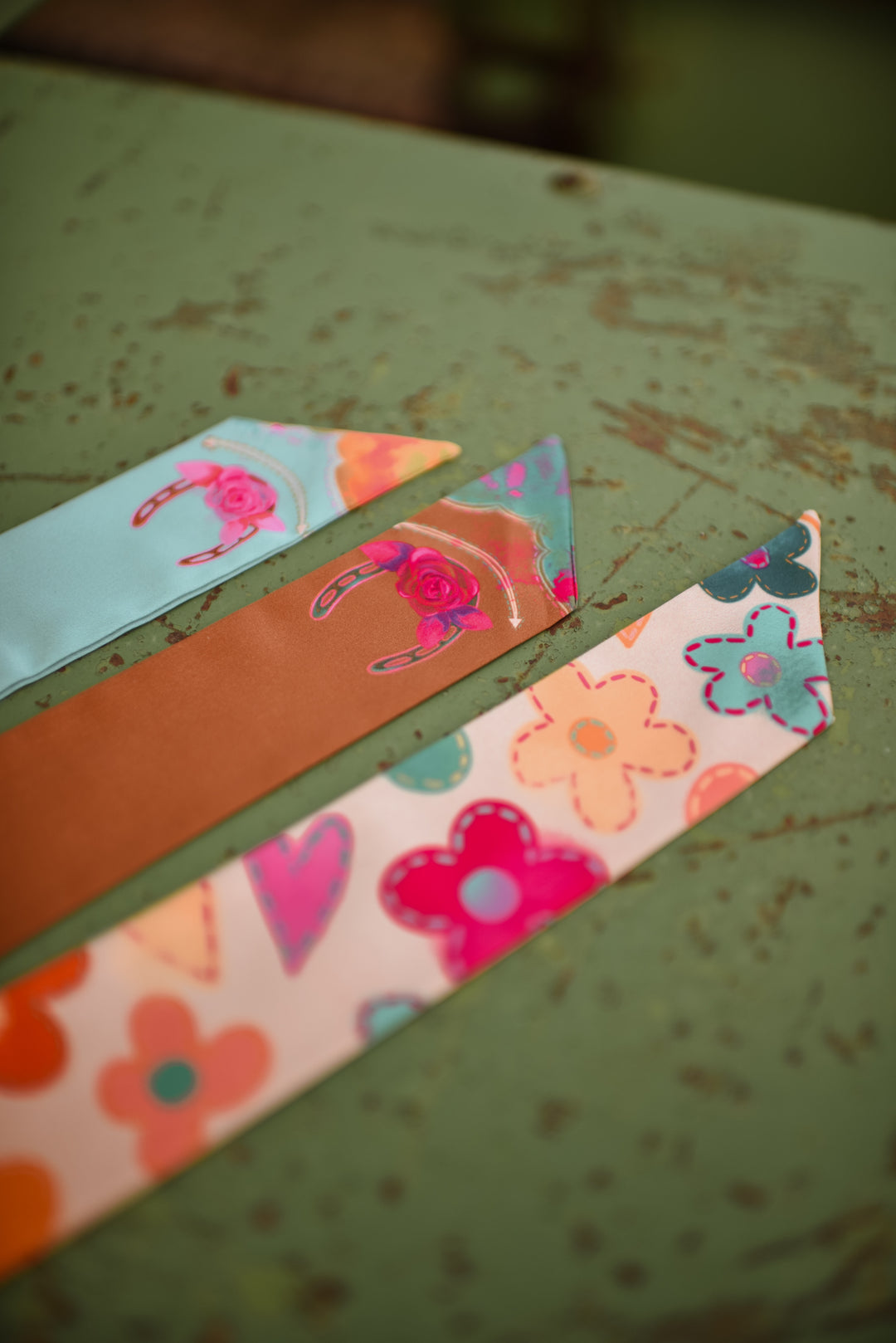 Spring Patchwork Florals Western Twilly Scarf