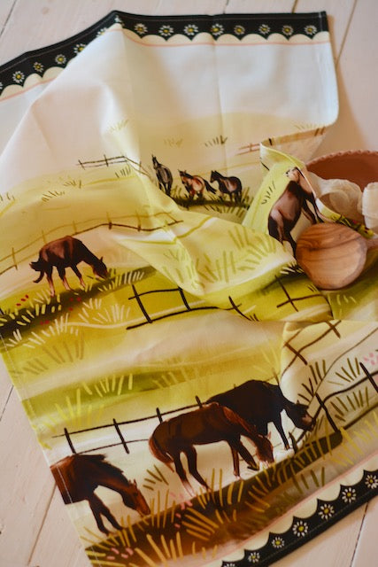 Grazing Pasture: Western Kitchen Tea Towel