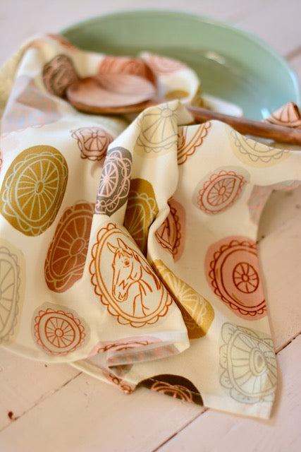 Vintage Conchos: Western Kitchen Tea Towel