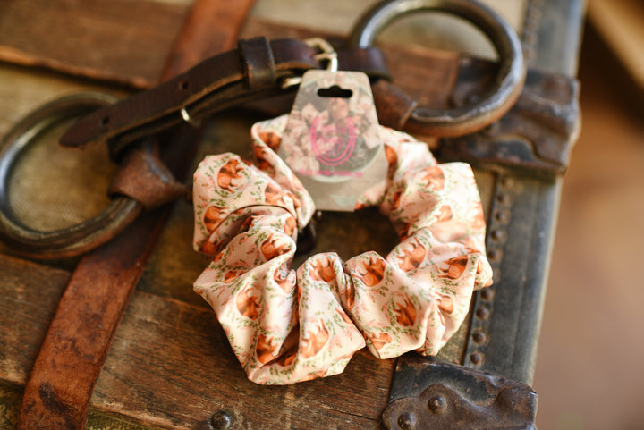 Floral Buffalo Scrunchie Cowgirl Hair Accessory