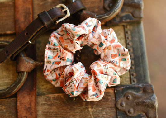 Cowboy Boots Scrunchie Cowgirl Hair Accessory
