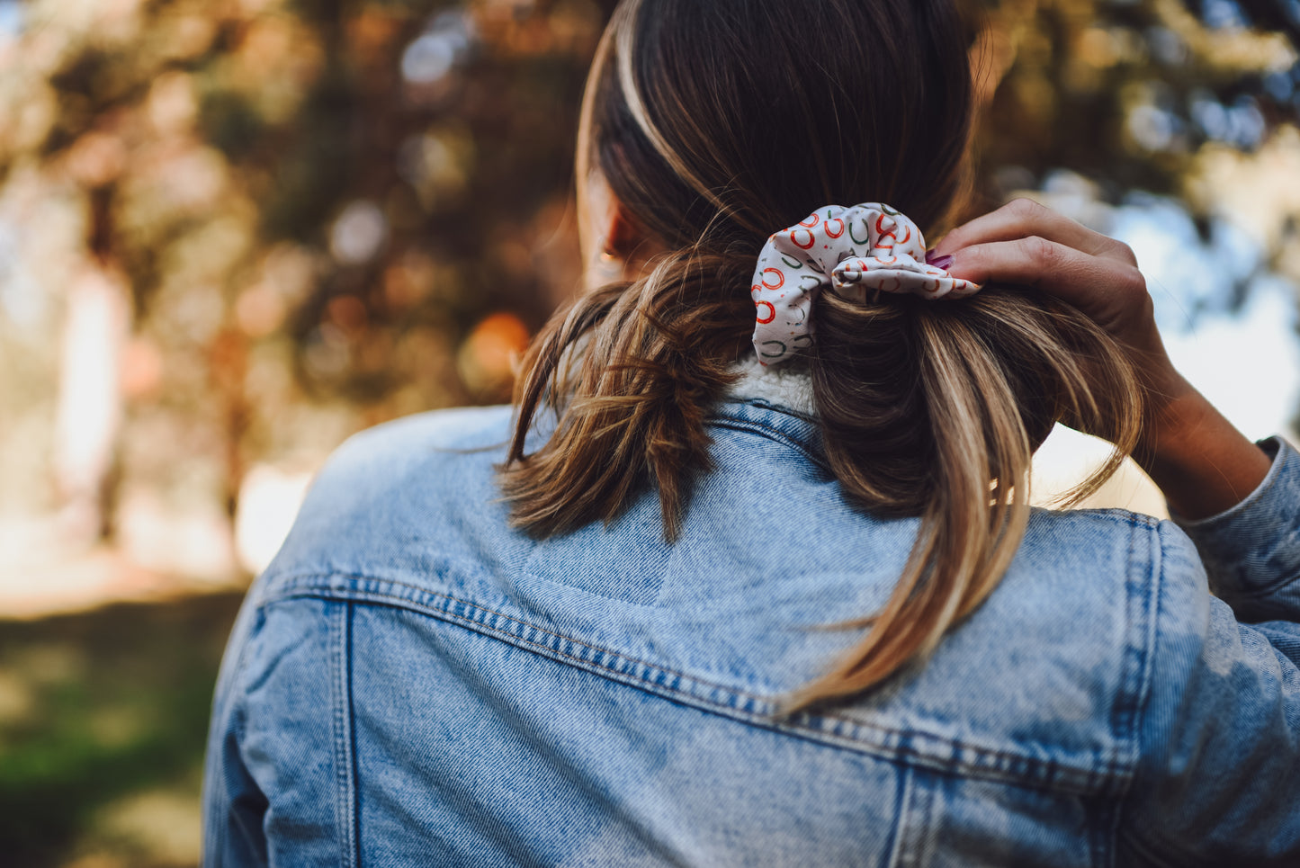 Lucky Cowgirl Colorful Horseshoes Scrunchie Cowgirl Hair Accessory