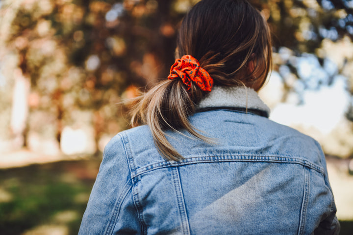 Spurs N’ Horseshoes in Rust Scrunchie Cowgirl Hair Accessory
