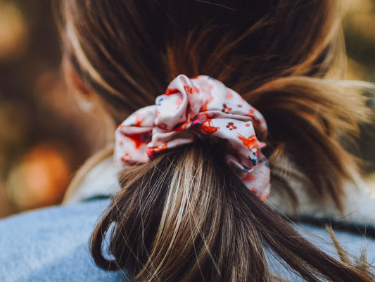 Brunette Cowgirl and Horse Scrunchie Cowgirl Hair Accessory