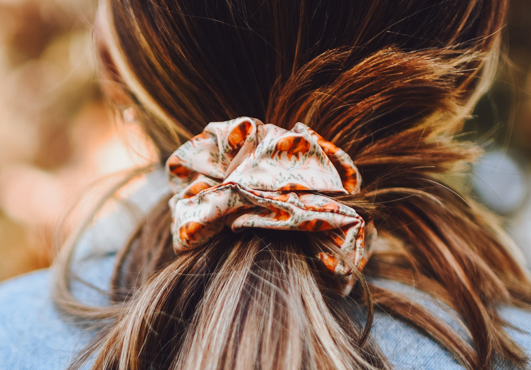 Floral Buffalo Scrunchie Cowgirl Hair Accessory