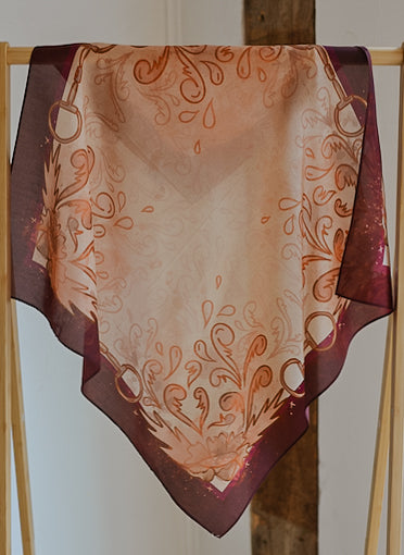 Show Day D Ring Snaffle Bit Wild Rag Scarf in Vintage Plum