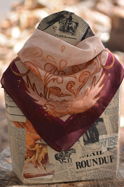 Show Day D Ring Snaffle Bit Wild Rag Scarf in Vintage Plum