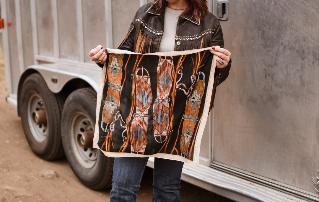 Tack Room Treasure Wild Rag Western Silk Scarf