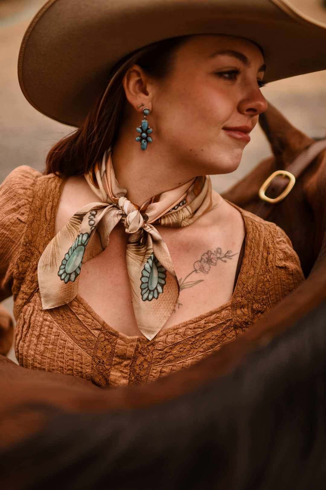 Cowgirl Curiosities Wild Rag Western Silk Scarf