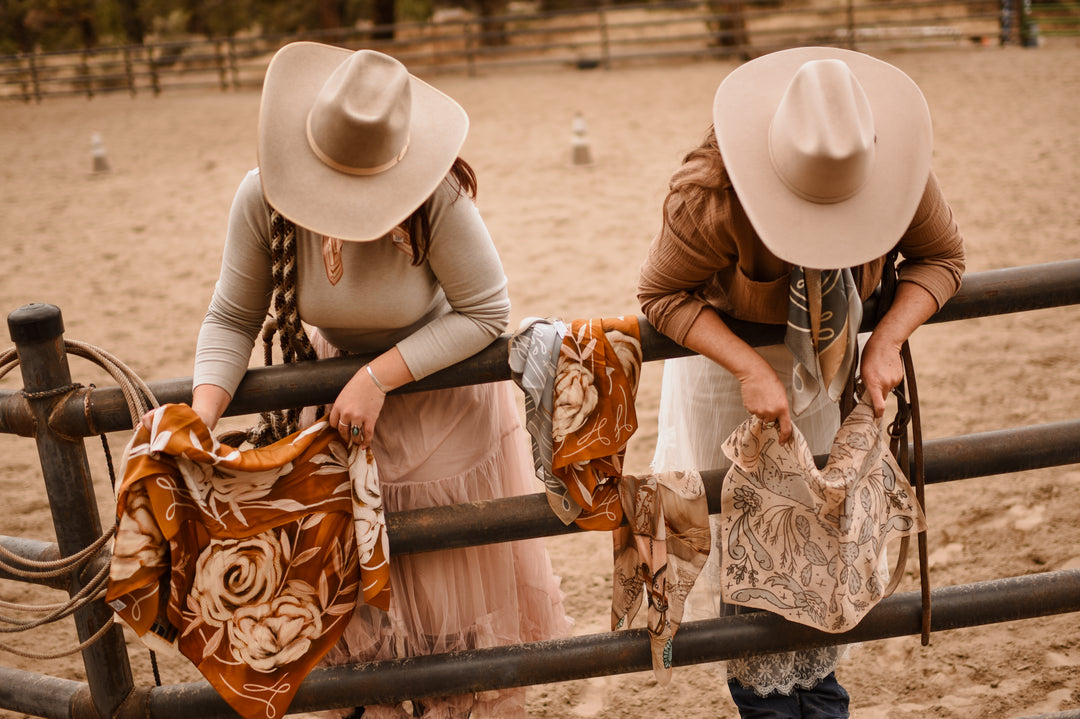 Prairie Skies Wild Rag Western Silk Scarf