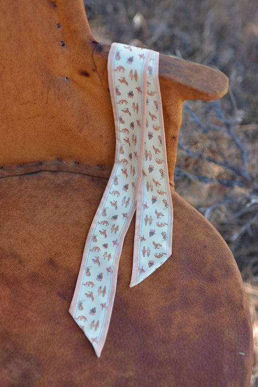 Saddle Club Silk Western Cowgirl Twilly Scarf