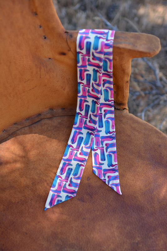Cotton Candy Cowgirl Silk Twilly Scarf