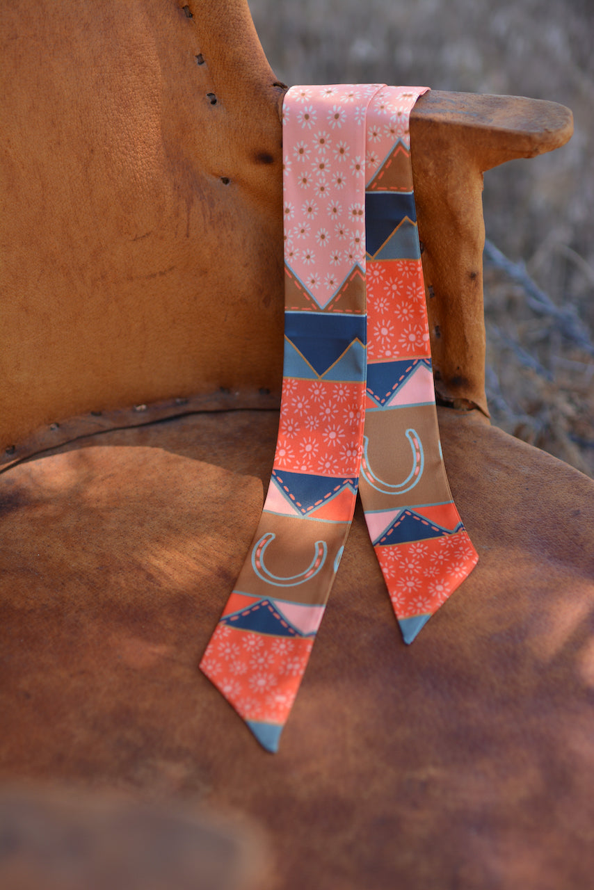 Frontier Bound Quilted Patchwork Silk Twilly Scarf