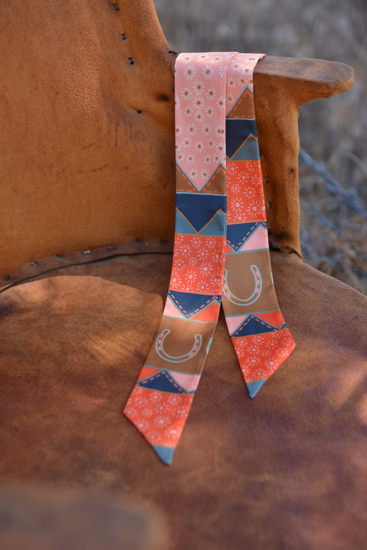 Frontier Bound Quilted Patchwork Silk Twilly Scarf