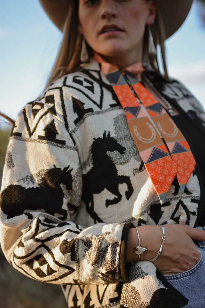 Frontier Bound Quilted Patchwork Silk Twilly Scarf