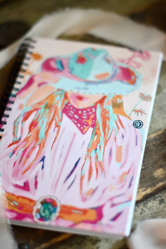 Western Colorful Cowgirl Floral Notebook