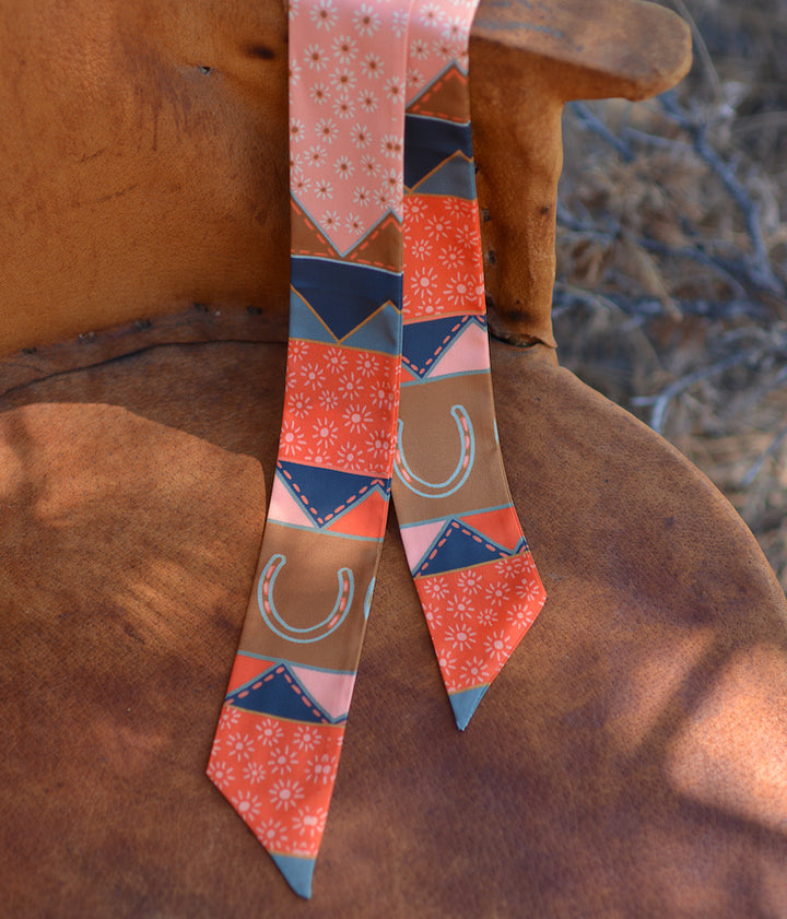 Frontier Bound Quilted Patchwork Silk Twilly Scarf