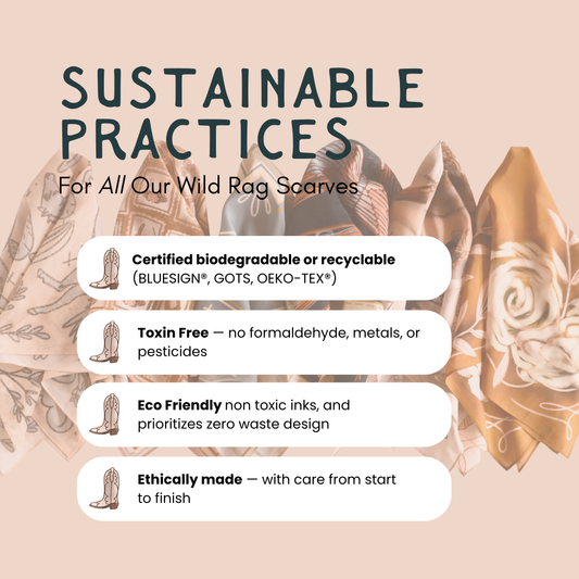 Saddle Club Large 100% Mulberry Silk 35x35: Western Cowgirl Wild Rag Scarf