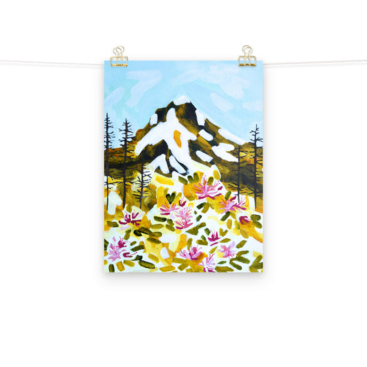 Mt Hood Oregon Rhododendron Wildflower Art Print