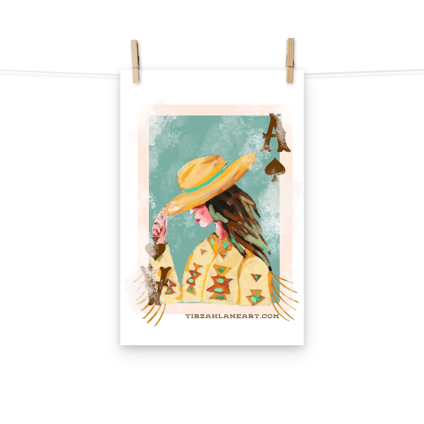 Cowgirl Ace Card Art Print