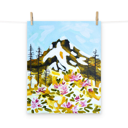 Mt Hood Oregon Rhododendron Wildflower Art Print