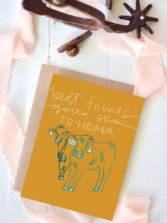 Best Friends Cows Friendship Card