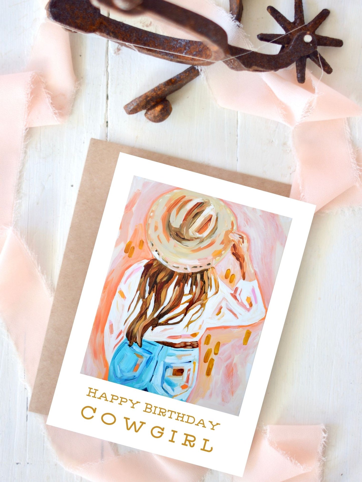 Happy Birthday Cowgirl Painting Birthday Card