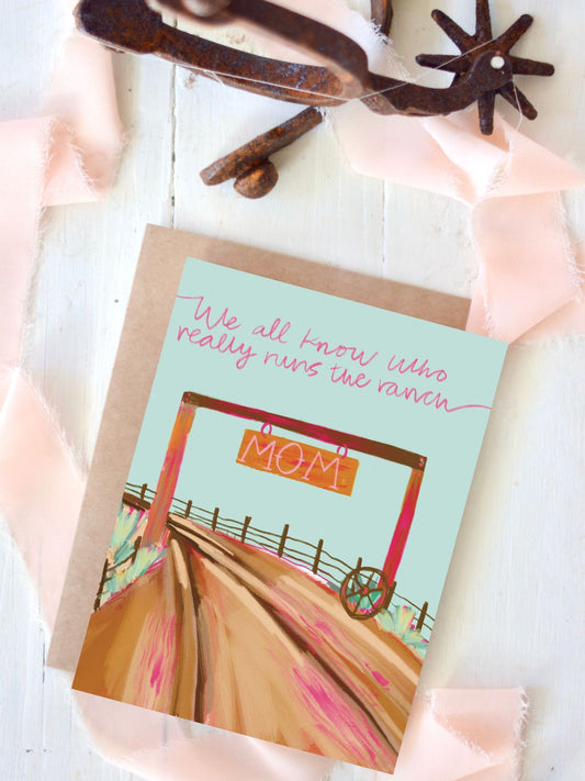 Western Dirt Road Thank You Mom Card