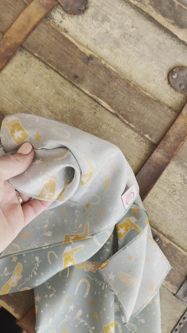 Poppy Cowgirl: Western Scarf Bandana Silk Tencel Wild Rag