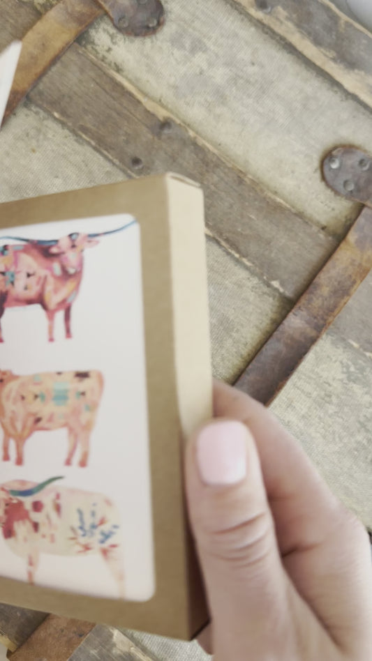 Mini Western Rodeo Cowgirl Hat Greeting Card Set