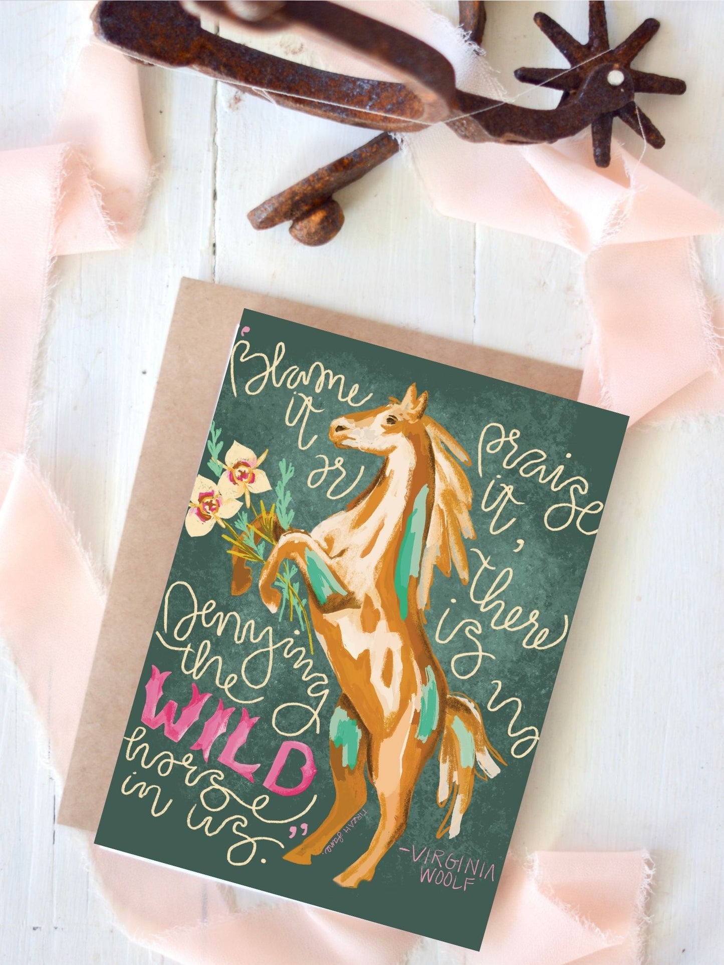 Wild Horse Cowgirl Birthday, Western Greeting Card