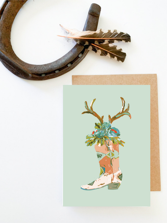 Western Cowboy boot Blank Card