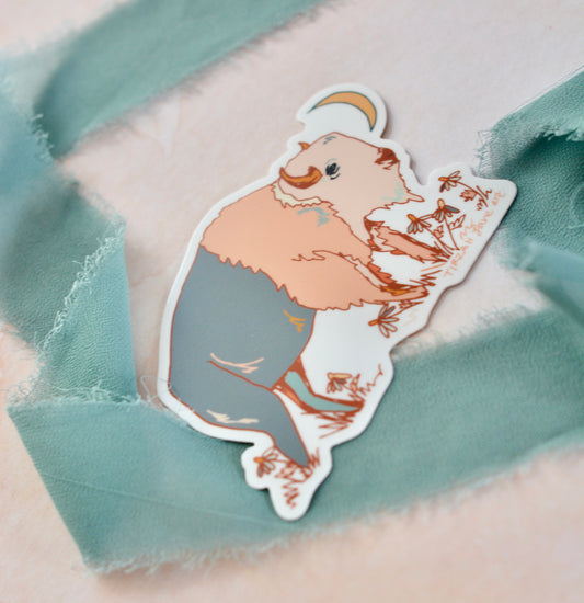 Bison and Daisy Sticker