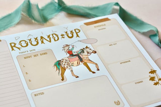 Cowgirl Weekly Planner Desktop Notepad 