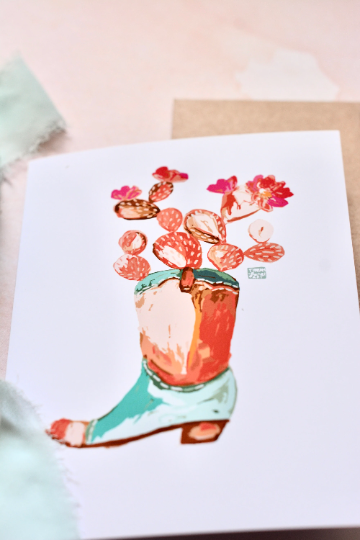 cowboy boot card
